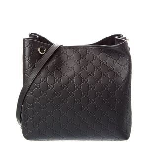 Gucci Gg Emblem Small Leather Tote, Black